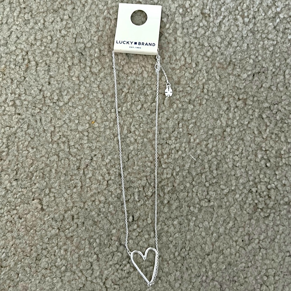 Lucky brand - silver heart necklace